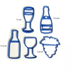 cookie cutter wine bottle wine bottle champagne glass cutting biscuits