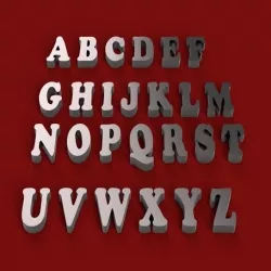 COPPER BLACK font uppercase and lowercase 3D letters STL file