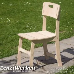 Curved Dining Chair cnc-style wedged mortise joints