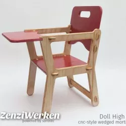 Doll High Chair [cnc-style wedged mortise joints]