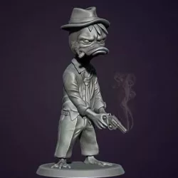 Duck detective with a gun