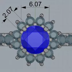 Fancy cluster ring