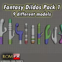 Fantasy Dildos Pack 1 Printable 9 Different Models