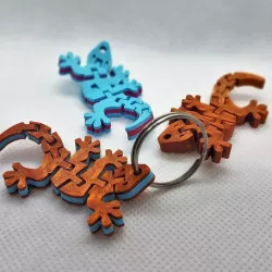 Flexi Articulated Mini Gecko Keychain Dual Color