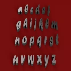 FORTE font lowercase 3D letters STL file