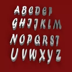 FORTE font uppercase 3D letters STL file