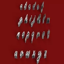 FREESTYLE font lowercase 3D letters STL file