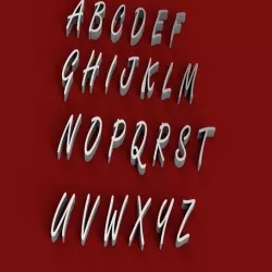 FREESTYLE font uppercase 3D letters STL file