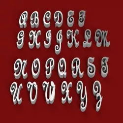 FRENCH STYLE font uppercase and lowercase 3D letters STL file