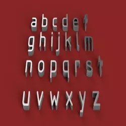 GOST font lowercase 3D letters STL file