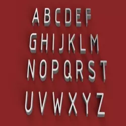 GOST font uppercase 3D letters STL file