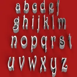 HARRINGTON font lowercase 3D letters STL file