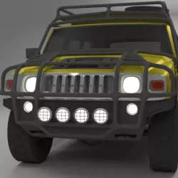 Hummer H2 2003 With Exo-skeleton 3D model