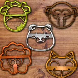 Jungle animals cookie cutter set