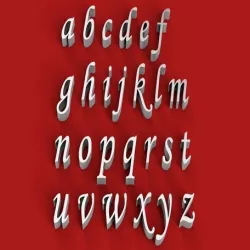 MONOTYPE CORSIVO font lowercase 3D letters STL file