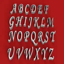 MONOTYPE CORSIVO font uppercase 3D letters STL file