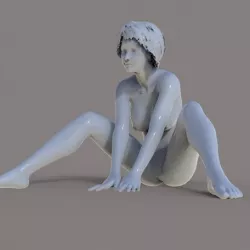 Nude Female Girl  Sitting Spreading Legs Sexy Pose