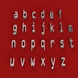OCRA font lowercase STL file