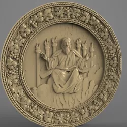 Religious frame cnc art router god in his throne