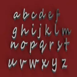 SEGOE SCRIPT font lowercase 3D letters STL file