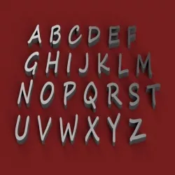SEGOE SCRIPT font uppercase 3D letters STL file