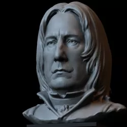 Severus Snape (Alan Rickman) 3d Printable Model, Bust, Portrait, Sculpture, 153mm tall, downloadable STL file