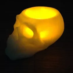 skull battery tea light holder