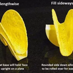 Taco Holder - Rolls over for easy filling / Flat base holds Taco upright when served