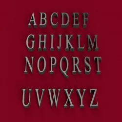 TIMES NEW ROMAN font uppercase 3D letters STL file
