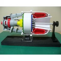 Turboshaft Engine, with Radial Compressor and Turbine - Cutaway