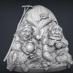 two dwarfs cnc router art