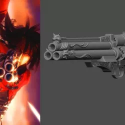 Vincent valentine cerberus gun from Final Fantasy - Fan Art 3D print model
