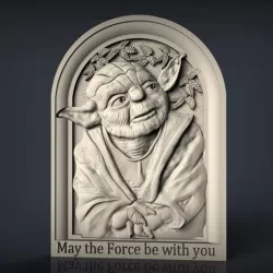 Yoda star wars may the force be with you cnc router bust
