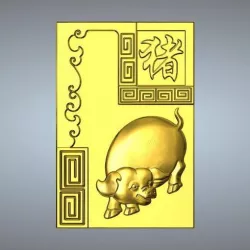 12-Textured Chinese zodiac pig