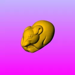 12 zodiac  olive FIG carving rat