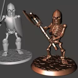 28mm Dwarf Skeleton Warrior with Two Handed Axe