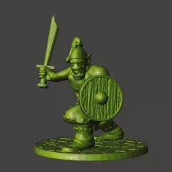 28mm - Orc / Goblin / Hobgoblin Miniature With Sword 1