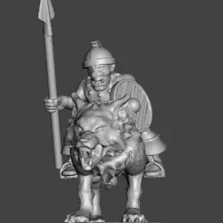 28mm - Orc / Goblin / Hobgoblin Wolf Rider Cavalry Miniature