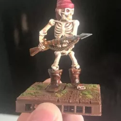 28mm Pirate Skeleton Warrior with Harpoon Gun