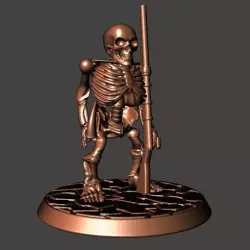 28mm Undead Skeleton Dwarf Warrior - Armed with Musket
