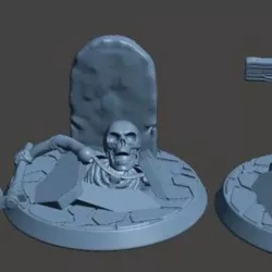28mm Undead Skeleton Warrior - Climbing out of Grave 1