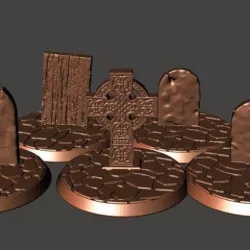 28mm Undead Skeleton Warrior Grave Bases