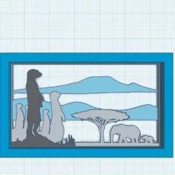 3D scenery with frames_Africa