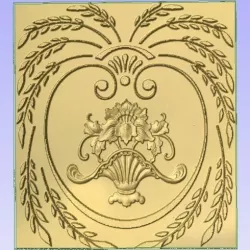 3D Wreath and Flower Relief