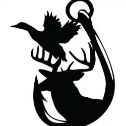 Buck, Duck, fish hook silhouette wall hanging