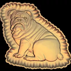 bulldog with bone art cnc