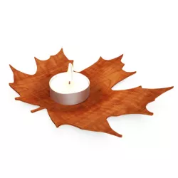 Candle Jar - candle holder - maple leaf
