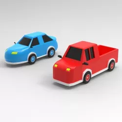 Cars-pickup truck and race car