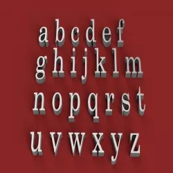 CENTURY font lowercase 3D letters STL file