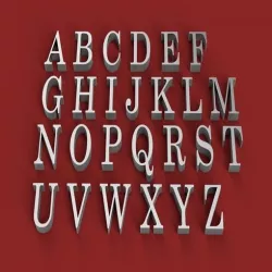 CENTURY font uppercase 3D letters STL file